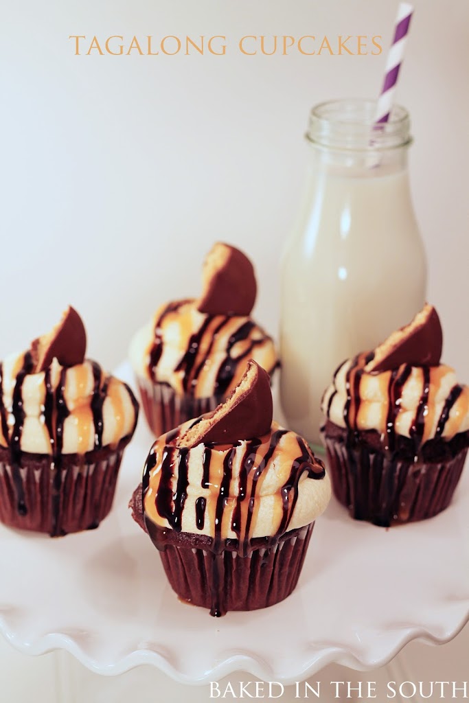 Devil’s Food Tagalong Cupcakes with Caramel Buttercream