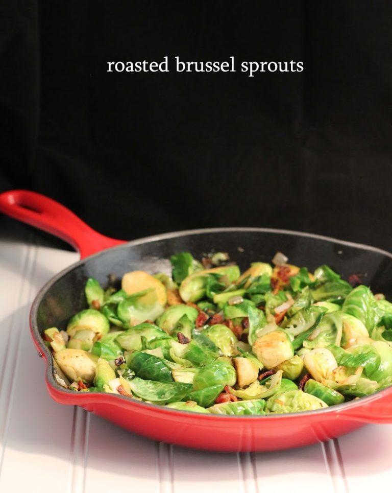 Roasted Brussel Sprouts with Bacon & Shallots