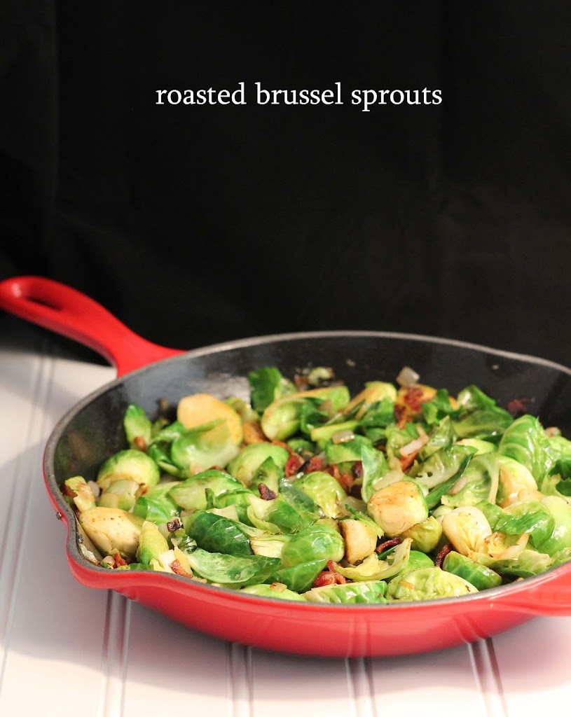 Roasted Brussel Sprouts with Bacon & Shallots